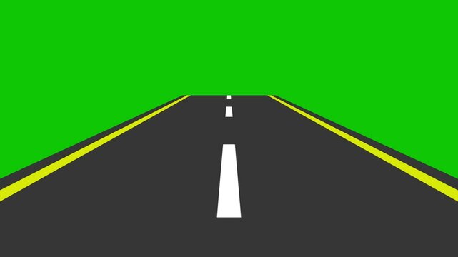 Highway Road with Green Screen Background