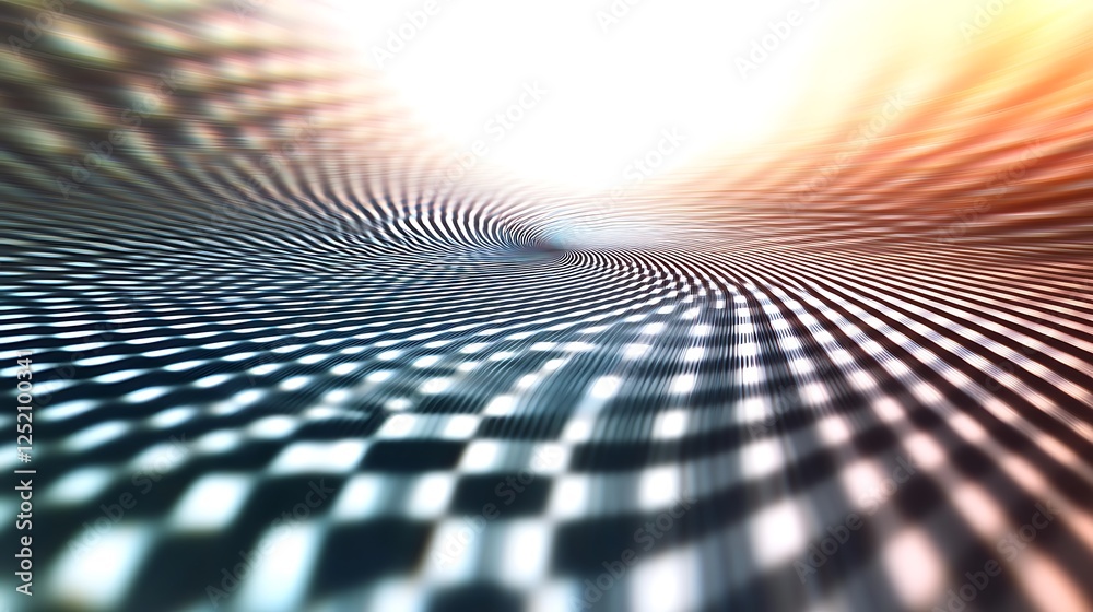 Wall mural a hypnotic grid of lines that form an optical effect of spinning, creating a dizzying effect.
