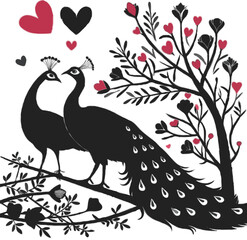 Cute Peacocks Valentine's Day
