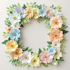 A wreath made of paper flowers