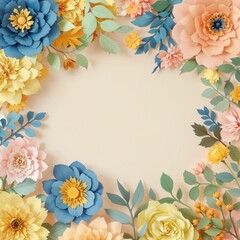 A flowery border with a white background