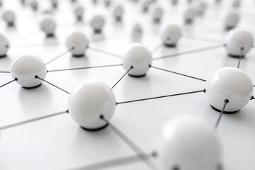 Fototapeta premium Network Nodes Connect Globally Now