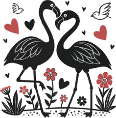Cute Flamingos Valentine's Day