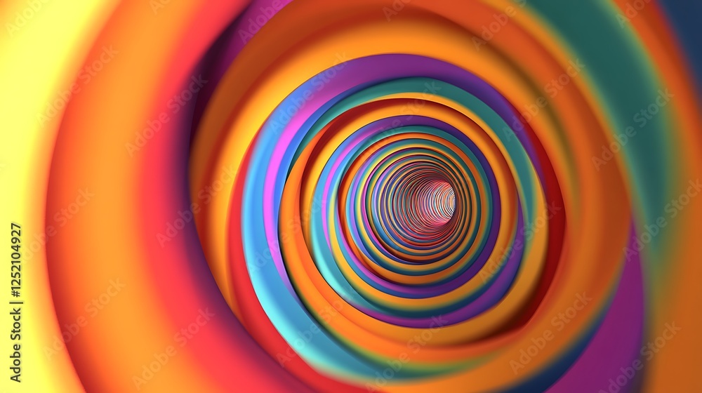 Wall mural a series of concentric circles distorting in a continuous motion, creating a dizzying effect.