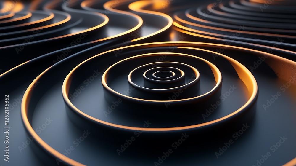 Wall mural a series of concentric shapes that seem to shift and move in a mesmerizing pattern.