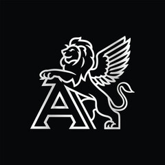 Letter A Monogram royal lion luxury logo design template.
 For Business, Community, Industrial, Foundation, Security, Tech, Services Company.

