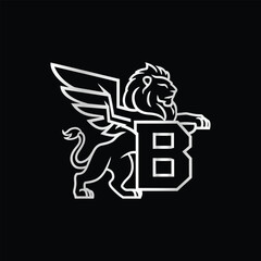  Letter B Monogram royal lion luxury logo design template.
 For Business, Community, Industrial, Foundation, Security, Tech, Services Company.
