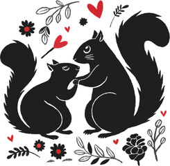 Cute Squirrels Valentine's Day