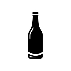 Single Bottle Icon: A simple and modern black silhouette of a bottle, perfect for design projects, branding, and website elements.