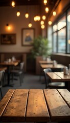wooden empty space interior platform tone blurry restaurant table defocused vintage eatery display table platform background blur cafes people hot drink shop abstract blurred bar interior surface