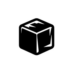 Ice Cube Icon:  A sleek and minimalist vector illustration of an ice cube, perfect for branding, design projects, and social media.