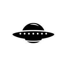 Unidentified Flying Object Icon: A sleek, minimalist icon depicting a classic flying saucer, perfect for illustrating concepts related to extraterrestrial life, science fiction, or the unknown. 
