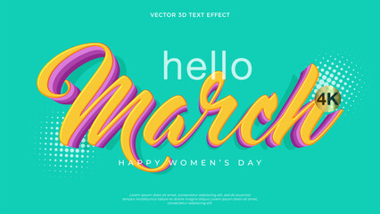 Word design effect for hello March