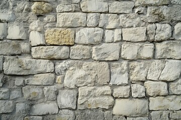 Fototapeta premium Rough white limestone wall texture with natural shadows. Artificial Intelligence