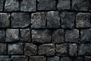 Fototapeta premium Dark stone wall pattern with uneven texture. Artificial Intelligence