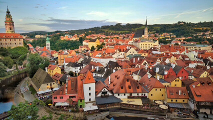 Obraz premium Charming Rooftops of Český Krumlov