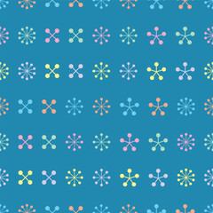Colourful asterisks seamless vector pattern. Retro illustration background in pastel colors.