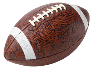 Classic American Football Ball with White Stripes  Transparent Background