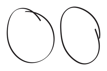 Hand drawn circle highlighter line sketch set. Red, circle, pen draw. Vector marker circular lines, doodle round circles for message note mark design element. Different circles vector illustration.