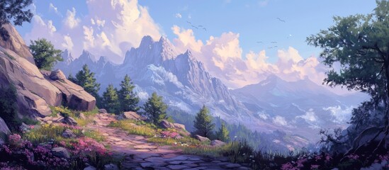 Majestic Mountains Landscape: A Path to Adventure
