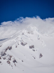 snow covered mountains