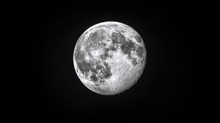 Fototapeta premium Full moon, night sky, astronomical view, space exploration