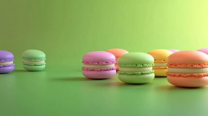 Macaroons Cakes Multicolored Background