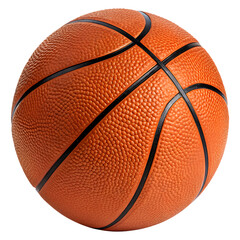 Realistic Basketball with Textured Surface Transparent Background