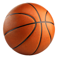 Realistic Basketball with Textured Surface Transparent Background