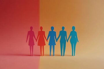 Bright Paper People Teamwork Illustration Background