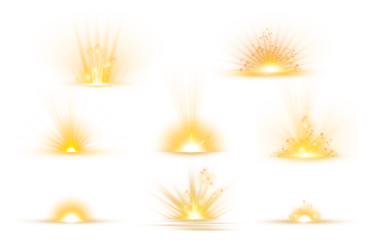 3d Isolated Exploding Gold Sun Burst 