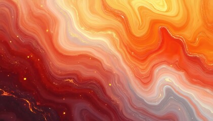 Obraz premium Abstract marble illustration of fire, flames, smoke. Graphic textured energy and heat illustration. Orange, yellow, light, grunge, hot, red colors design. Burning motion.
