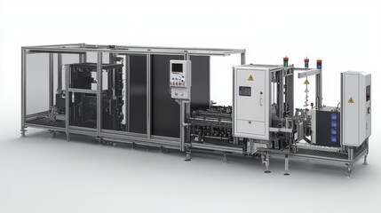 A hybrid manufacturing setup integrating traditional and flexible processes.