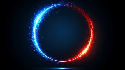 Glowing Circular Light Trails Blue and Red