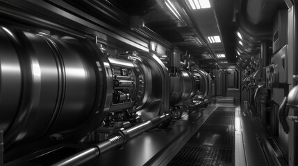 Obraz premium A precision tool changing system inside an advanced machining center.