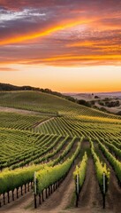 vineyards sunset vinery vinery winery land agriculture grape grape landscape rural green nature vine sunset farm wine field scenic growing country summer countryside sky tour tourism sunrise sun
