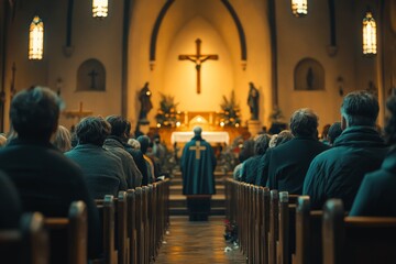 Church Mass Congregation Priest Worship