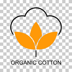 Cotton organic icon, clothing symbol natural symbol, web graphic vector illustration .