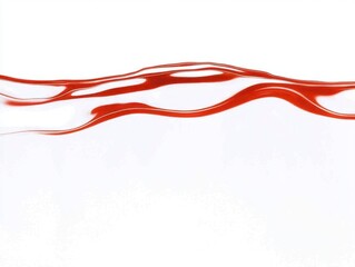 Realistic Water Reflection in Abstract Space with Red Waves against Bright Background for Artistic Use