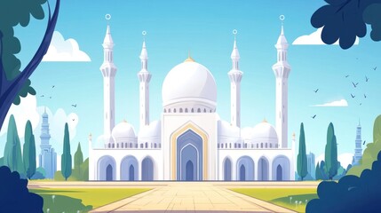 Obraz premium A stylized depiction of a grand mosque.
