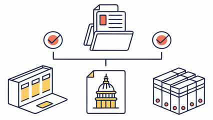 Government Documents Workflow Depicted with Icons