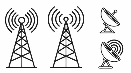 Simple Line Art Illustration of Radio Communication Equipment