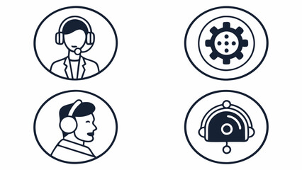 Customer service and technical support icons