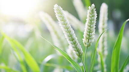 Wheat field sunrise, close-up view, nature background, food industry