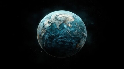 Fototapeta premium Dark, icy Earth globe in space.