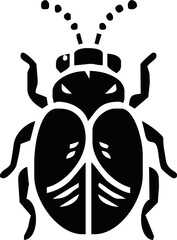 Bug silhouette isolated on white background. Bug icon vector illustration design