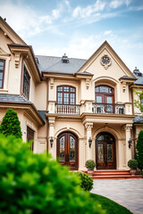 Fototapeta premium Magnificent Mansion: A Masterpiece of Architectural Design
