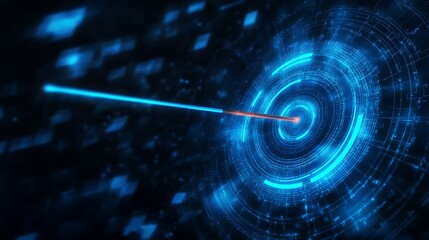 Abstract digital target image representing precision and technology For innovation technology Futuristic of achieving a goal concept.
