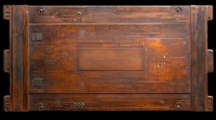 Wooden storage box with a metal latch on a light wooden surface
