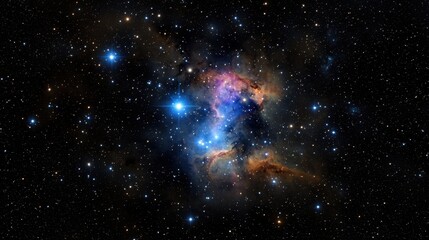 Colorful nebula in deep space with stars and cosmic dust in the constellation of orion captured in high resolution